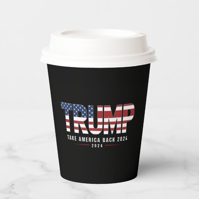 Vasos De Papel Trump 2024 Recuperar los regalos estadounidenses d (Anverso)