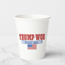 Vasos De Papel Trump ganó ahora