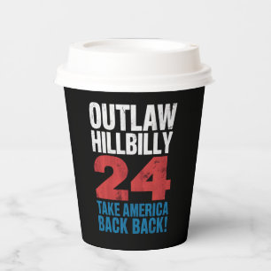 Vasos De Papel Trump Vance 2024 Fuera de la Ley Hillbilly Bandera
