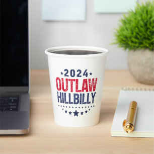 Vasos De Papel Trump Vance 2024 Fuera de la ley Hillbilly Bandera