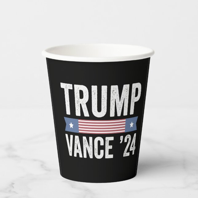Vasos De Papel Trump Vance Elections Navidades feos suéter (Anverso)