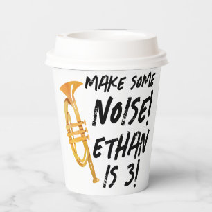 Vasos De Papel Trumpet Birthday Party Paper Cups - Cumpleaños Mus