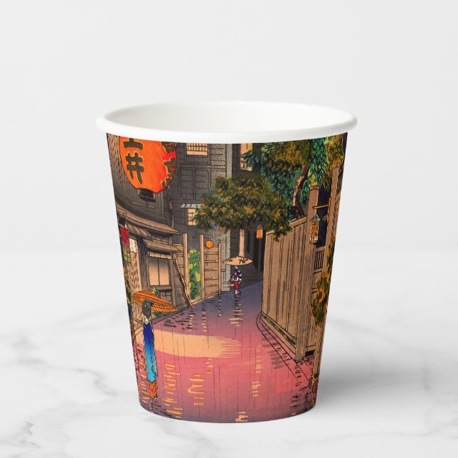 Vasos De Papel Tsuchiya Koitsu - Noche en Ushigome (Anverso)