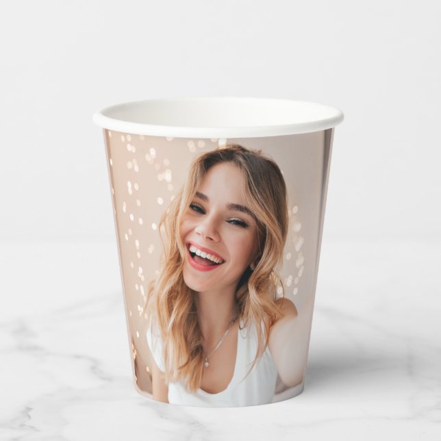 Vasos De Papel Tu cara en un cumpleaños (Anverso)
