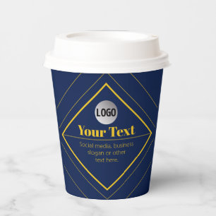 Vasos De Papel Tu logotipo y plantilla de diseño personalizable