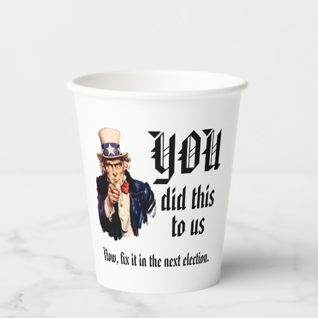 Vasos De Papel TÚ Nos Hiciste Esto (Anverso)