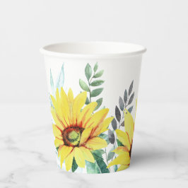 Vasos De Papel Tubo de ducha de bebé de papel con girasoles acuát