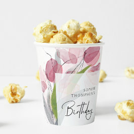 Vasos De Papel Tubos blandos de cumpleaños elegante