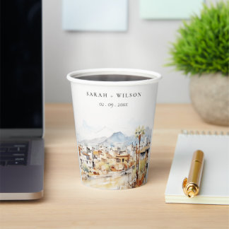 Vasos De Papel Tucson, Arizona Watercolor Landscape Wedding