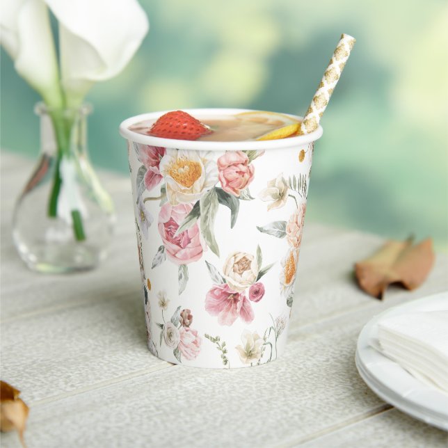 Vasos De Papel Tulip de flor de primavera (in situ)