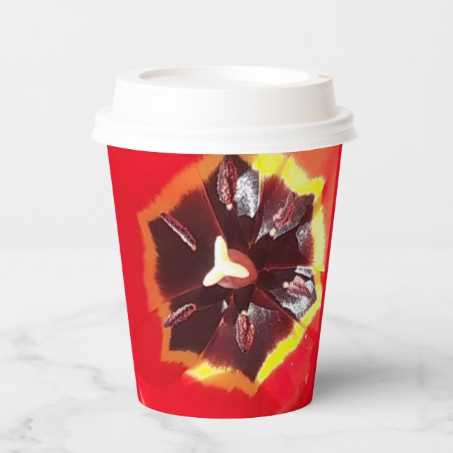Vasos De Papel Tulip Rojo Scarlet (Anverso)