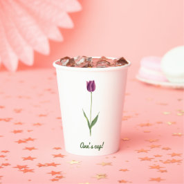 Vasos De Papel Tulipán Morado Elegante Personalizado
