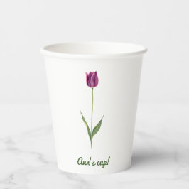 Vasos De Papel Tulipán Morado Elegante Personalizado
