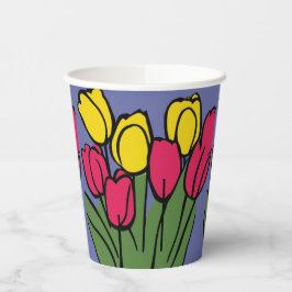 Vasos De Papel Tulipanes de primavera