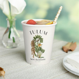 Vasos De Papel Tulum Leopard Tropical Bachelorette Weekend