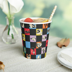 Vasos De Papel TUNES™ en blanco y negro en el verificador de colo