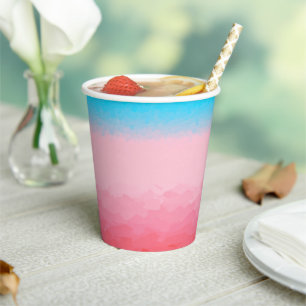 Vasos De Papel Turcas y Caicos Azul y Coral Ombre
