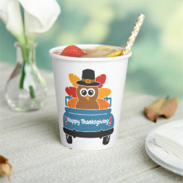 Vasos De Papel Turquía En Un Día De Acción De Gracias De Autos