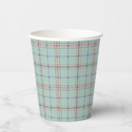 Vasos De Papel Turquoise checkered classic pattern.