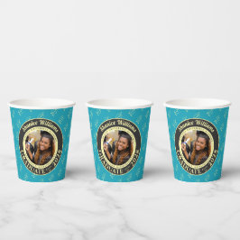 Vasos De Papel Turquoise Photo Modern Graduation Party