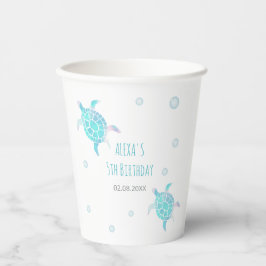 Vasos De Papel Turtle Kids Under The Sea Watercolor Pastel Party