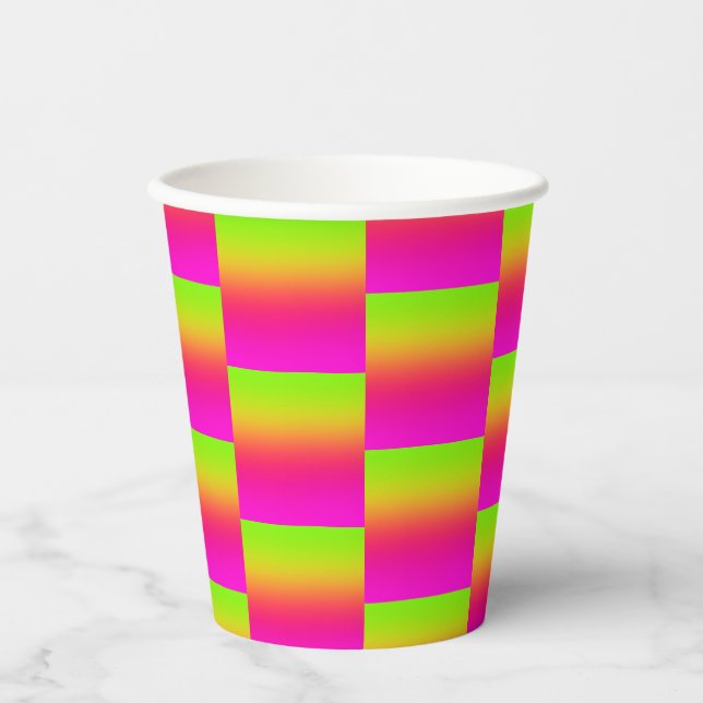 Vasos De Papel Tutti Frutti Gradiente de papel con baldosas (Anverso)