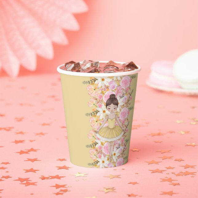 Vasos De Papel Tutu Ballerina Butterflies Baby Shower (in situ)