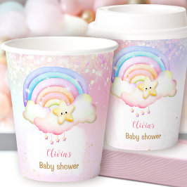 Vasos De Papel Twinkle Little Star Rainbow Baby Shower