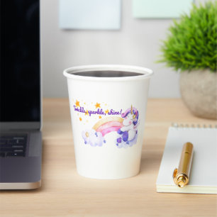 Vasos De Papel ⭐ Twinkle Sparkle Unicorn 🌈 ✨