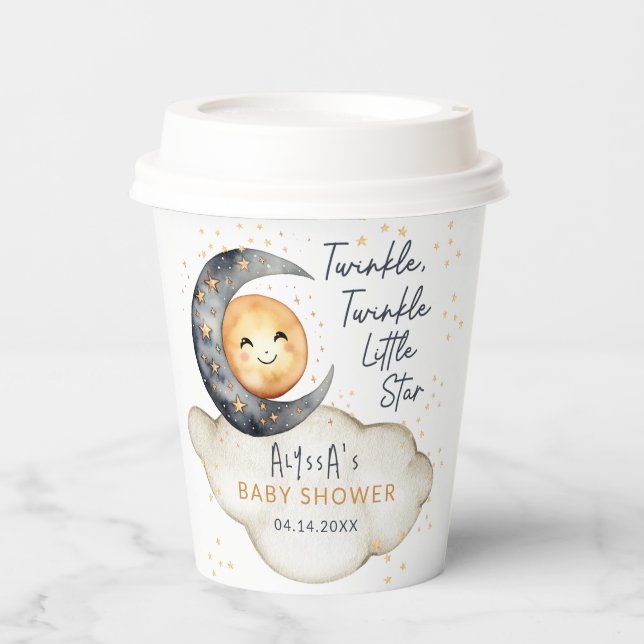 Vasos De Papel Twinkle Twinkle Little Star Baby Shower (Anverso)
