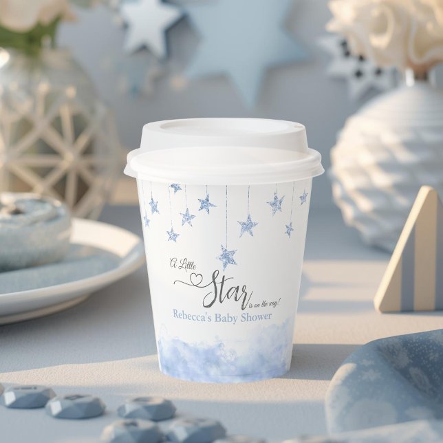 Vasos De Papel Twinkle Twinkle Little Star Blue Boy Baby Shower (Subido por el creador)