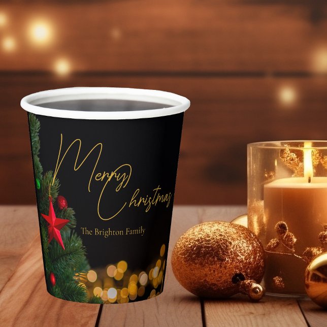 Vasos De Papel Twinkling Gold ilumina a Fiesta navideño moderno d (Subido por el creador)