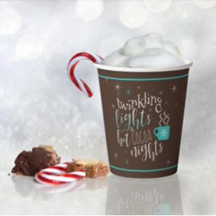 Vasos De Papel Twinkling Lights Hot Cocoa Nights ID593