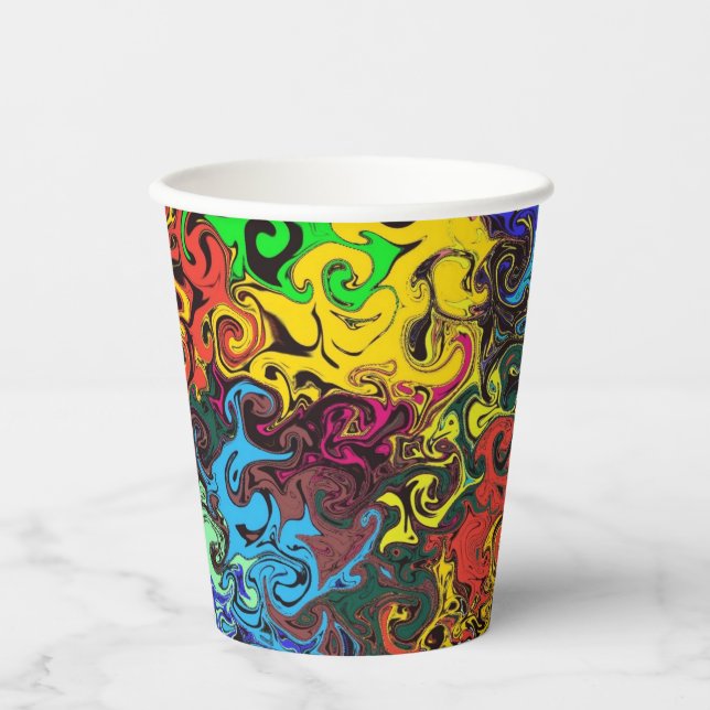 Vasos De Papel Twirlers de color abstracto / (Anverso)