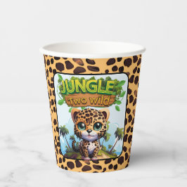 Vasos De Papel TWO WILD Leopard Spotted Cat Wildlife Animal 🐆