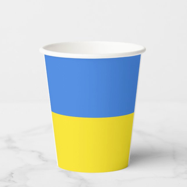 Vasos De Papel Ucrania - Paz - Bandera ucraniana - Libertad (Anverso)