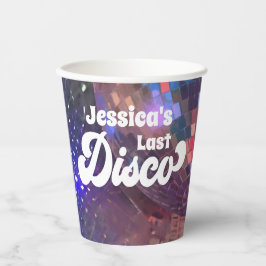 Vasos De Papel Última fiesta de soltera disco Bola de espejo mora