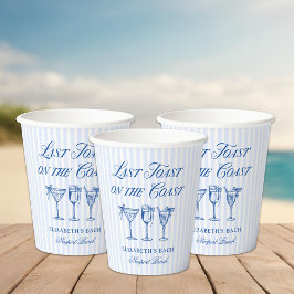 Vasos De Papel Última tostada en la costa Elegante mano de arcos