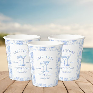 Vasos De Papel Última tostada en la soltera floral costera