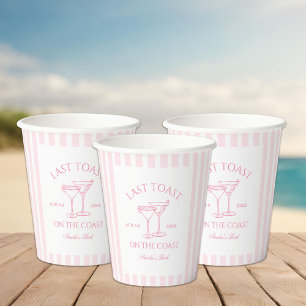 Vasos De Papel Último brindis en la costa Rosa Playa Despedida de