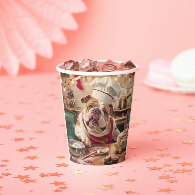 Vasos De Papel Último día feriado en Bulldog inglés: Navidades fe (in situ)