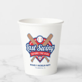 Vasos De Papel Último swing antes de la boda de béisbol para solt