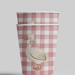 Vasos De Papel Un algodón rosa Chica de oca boba