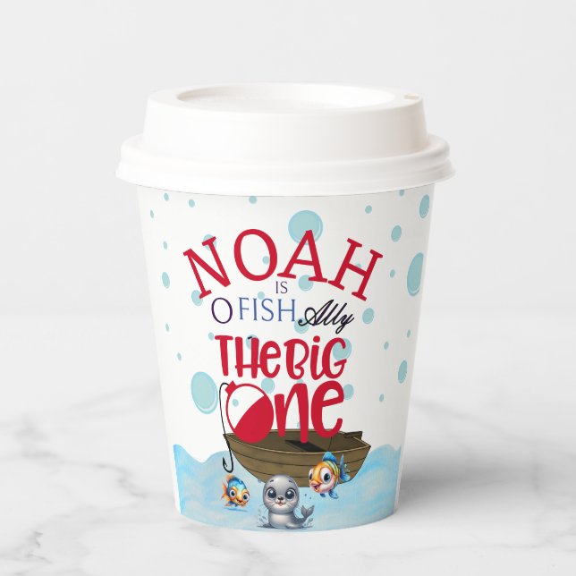 Vasos De Papel Un aliado de O-fish, pescando para el grande (Anverso)