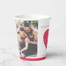 Vasos De Papel Un amor tan fuerte de 40 años de rubí boda blanco 