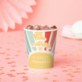 Vasos De Papel Un arcoiris acribillado en el sol del sol del sol 