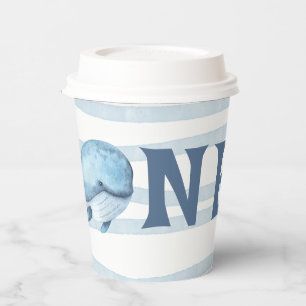 Vasos De Papel UN BALLENA Cumpleaños 1º Bajo El Mar