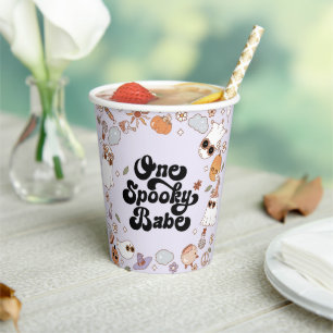 Vasos De Papel Un Bebe Espeluznante Groovy Cumpleaños de Hallowee