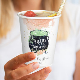 Vasos De Papel un bebé está preparando Baby Shower Peach de Hallo