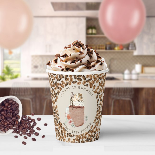 Vasos De Papel Un Bebé Está Preparando Un Baby Shower De Café Con (Subido por el creador)